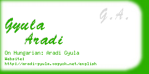 gyula aradi business card